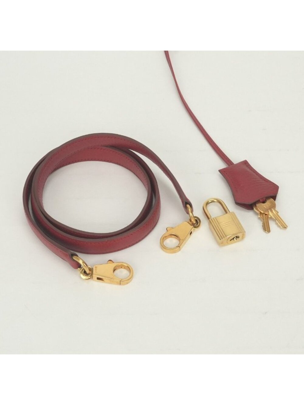 Hermes Bolide 35 Tote Shoulder Bag Ardennes Rouge Vif Rougevif Red Gold 2-Way - Picture 9 of 9
